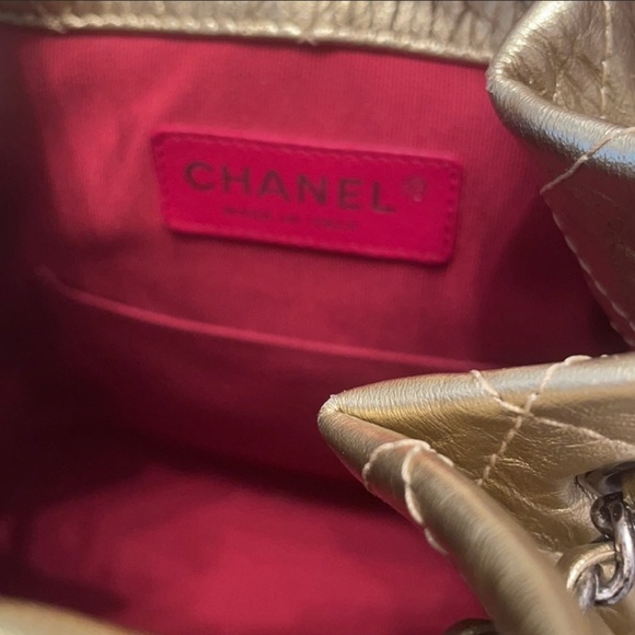 Chanel Metallic Gold Leather Small Gabrielle Backpack - Picture 6 of 11